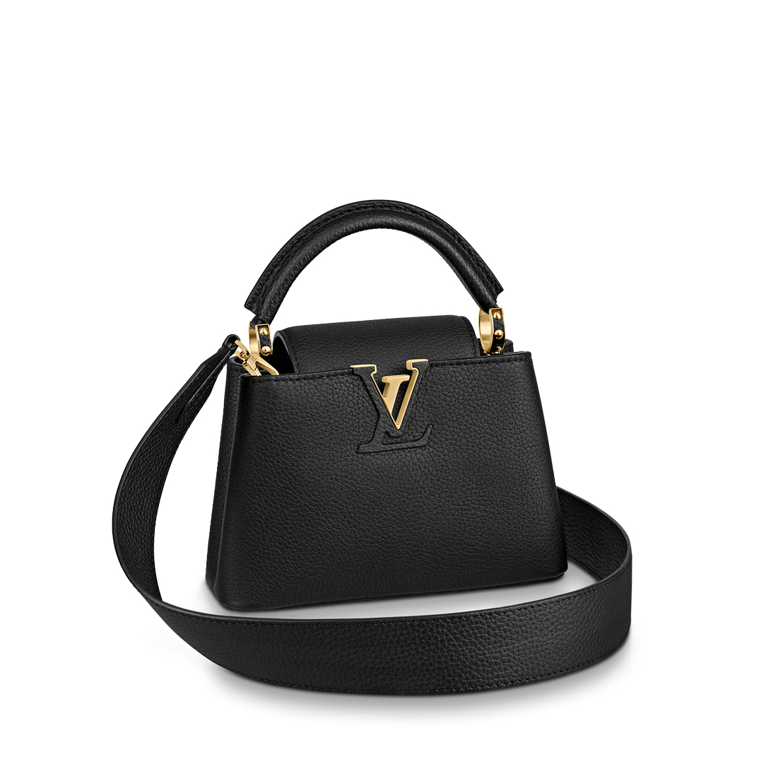 Louis Vuitton CAPUCINES MINI Taurillon Leather Bag M56071 Black